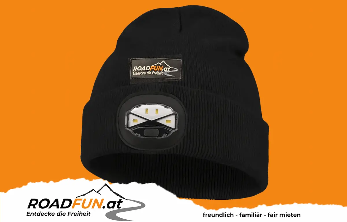 Mütze mit LED-Licht - über USB wiederaufladbar