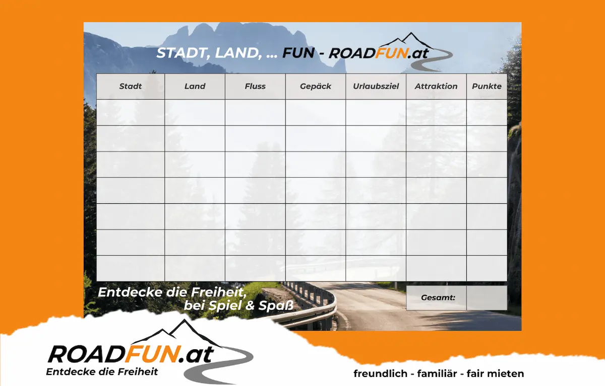 Spieleblock "Stadt Land...FUN"